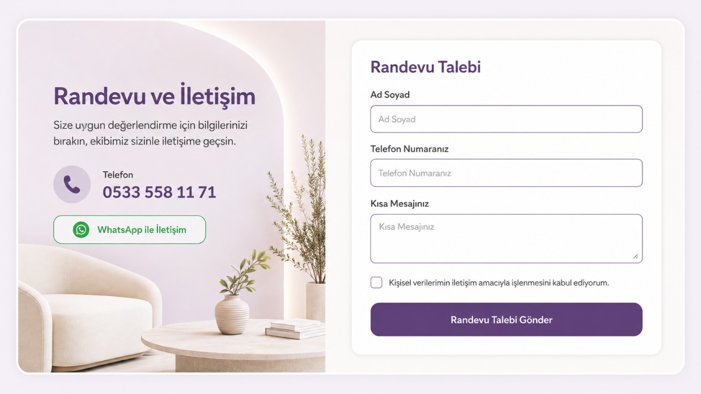 Randevu ve iletişim formu